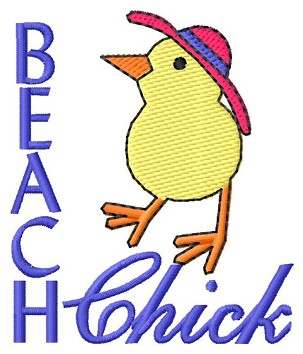 Beach Chick Machine Embroidery Design