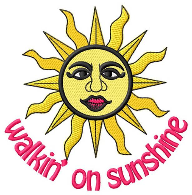 Picture of Walkin On Sunshine Machine Embroidery Design