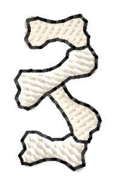Picture of Bones Number 3 Machine Embroidery Design