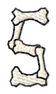 Picture of Bones Number 5 Machine Embroidery Design