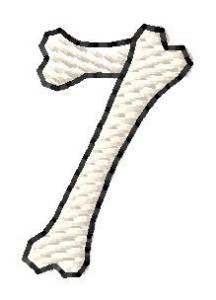 Picture of Bones Number 7 Machine Embroidery Design