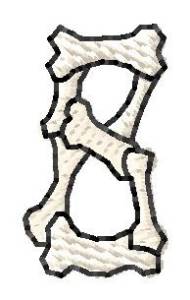 Picture of Bones Number 8 Machine Embroidery Design