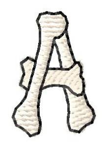 Picture of Bones Letter A Machine Embroidery Design