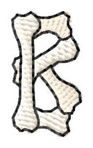 Picture of Bones Letter B Machine Embroidery Design