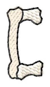 Picture of Bones Letter C Machine Embroidery Design