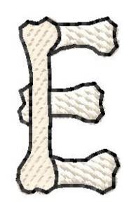 Picture of Bones Letter E Machine Embroidery Design