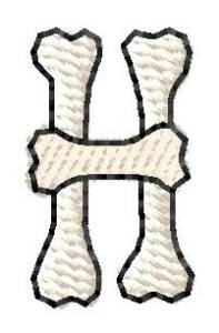 Picture of Bones Letter H Machine Embroidery Design