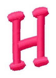 Picture of Simple Font H Machine Embroidery Design