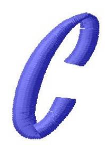 Picture of Ribbon Lower Case c Machine Embroidery Design