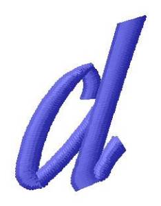 Picture of Ribbon Lower Case d Machine Embroidery Design