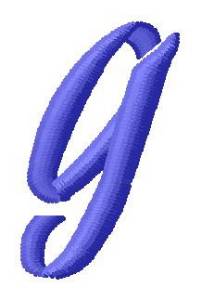 Picture of Ribbon Lower Case g Machine Embroidery Design