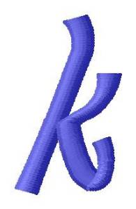 Picture of Ribbon Lower Case k Machine Embroidery Design