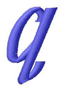 Picture of Ribbon Lower Case q Machine Embroidery Design