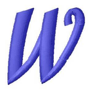Picture of Ribbon Lower Case w Machine Embroidery Design