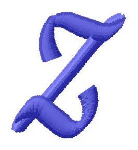 Picture of Ribbon Lower Case z Machine Embroidery Design