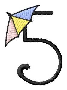 Picture of Umbrella Font 5 Machine Embroidery Design