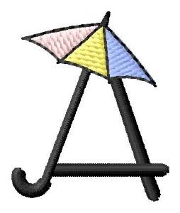 Picture of Umbrella Font A Machine Embroidery Design
