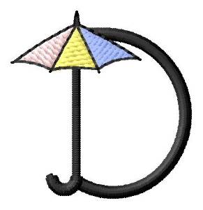 Picture of Umbrella Font D Machine Embroidery Design