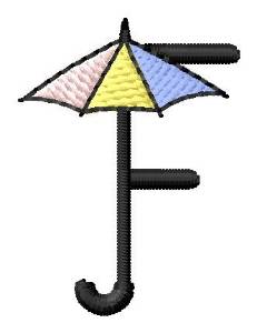 Picture of Umbrella Font F Machine Embroidery Design