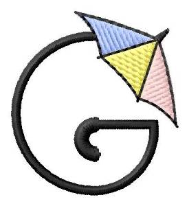 Picture of Umbrella Font G Machine Embroidery Design