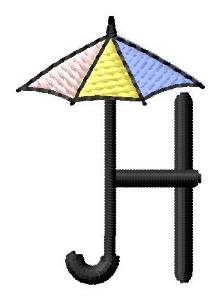 Picture of Umbrella Font H Machine Embroidery Design