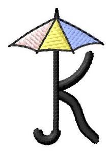 Picture of Umbrella Font K Machine Embroidery Design