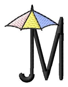 Picture of Umbrella Font M Machine Embroidery Design