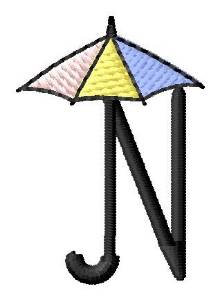 Picture of Umbrella Font N Machine Embroidery Design