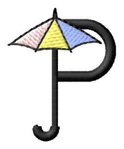 Picture of Umbrella Font P Machine Embroidery Design