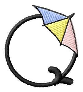 Picture of Umbrella Font Q Machine Embroidery Design