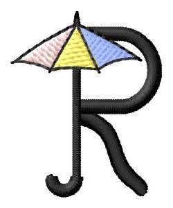 Picture of Umbrella Font R Machine Embroidery Design