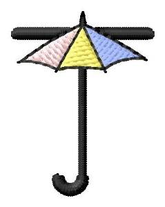 Picture of Umbrella Font T Machine Embroidery Design