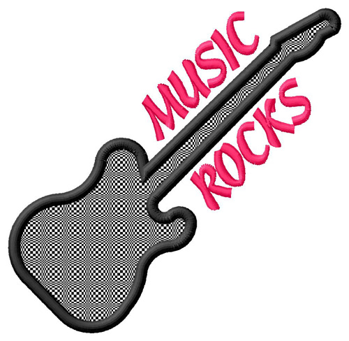 Music Rocks Machine Embroidery Design