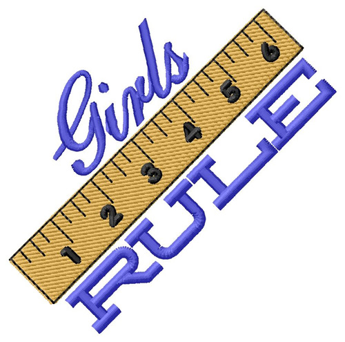 Girls Rule Machine Embroidery Design