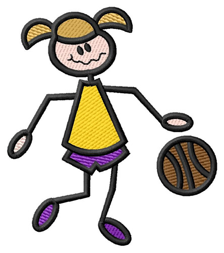 Basketball Girl Machine Embroidery Design