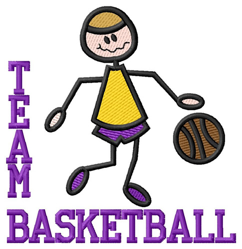 Team Basketball Machine Embroidery Design