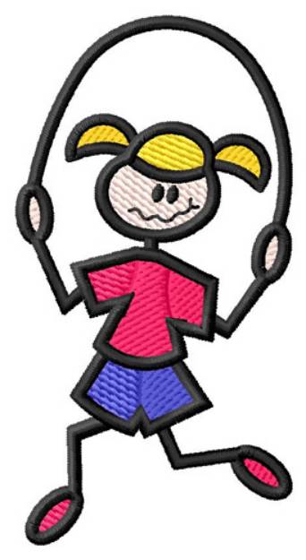 Picture of Jump Rope Girl Machine Embroidery Design