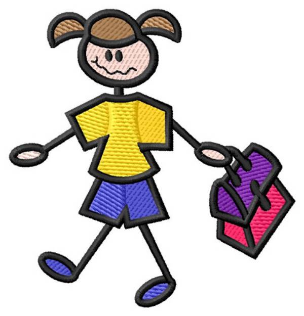 Picture of Lunch Girl Machine Embroidery Design