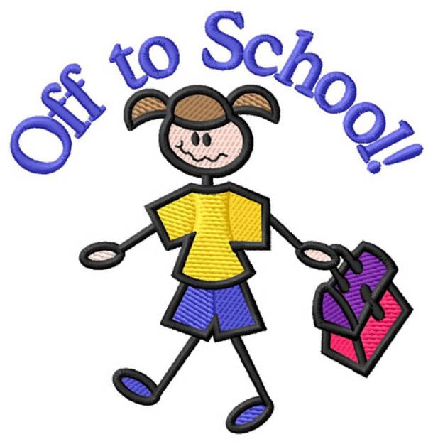 Picture of Off To School Machine Embroidery Design