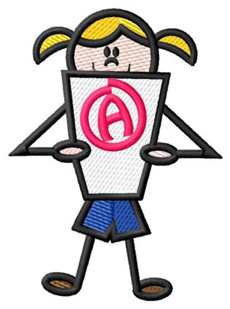 Picture of Report Card Girl Machine Embroidery Design