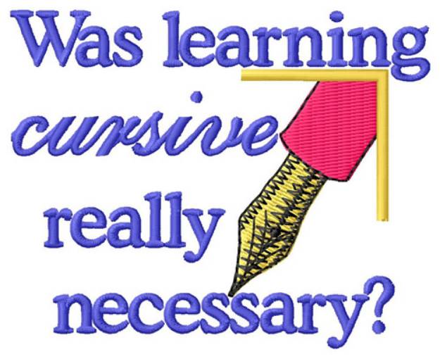 Picture of Learning Cursive Machine Embroidery Design