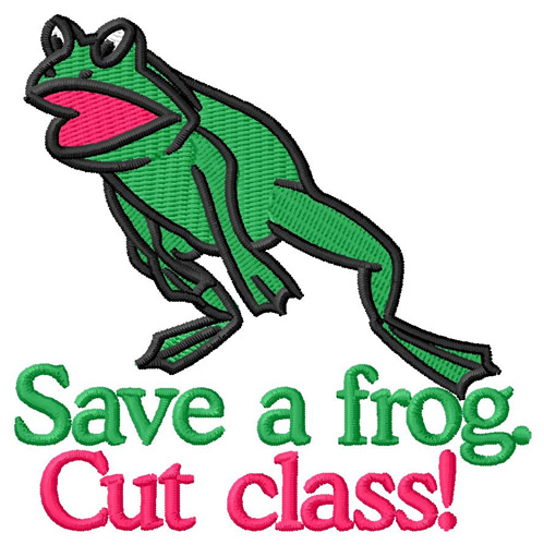 Save A Frog Machine Embroidery Design