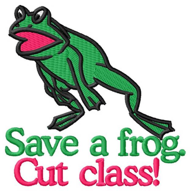 Picture of Save A Frog Machine Embroidery Design