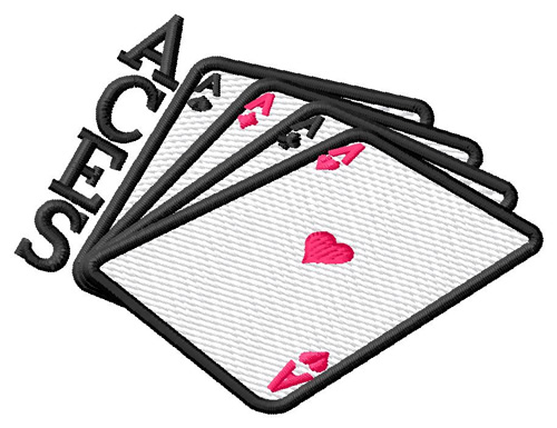 Aces Cards Machine Embroidery Design
