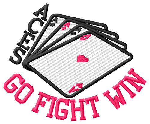 Aces Go Fight Win Machine Embroidery Design