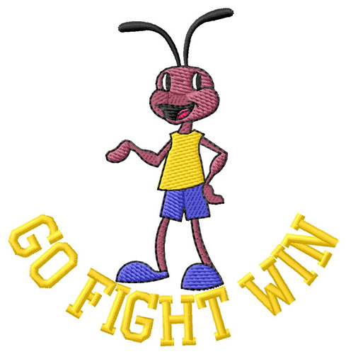 Go Fight Win Ant Machine Embroidery Design