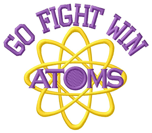 Go Fight Win Atoms Machine Embroidery Design