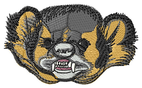 Badger Head Machine Embroidery Design