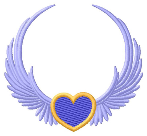 Heart With Wings Machine Embroidery Design