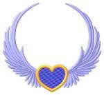 Picture of Heart With Wings Machine Embroidery Design